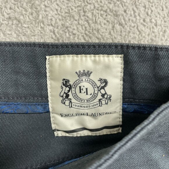 NWOT English Laundry 5 Pocket Men's 32x32 Jeans Gray Cotton Blend Straight Leg - Picture 4 of 7